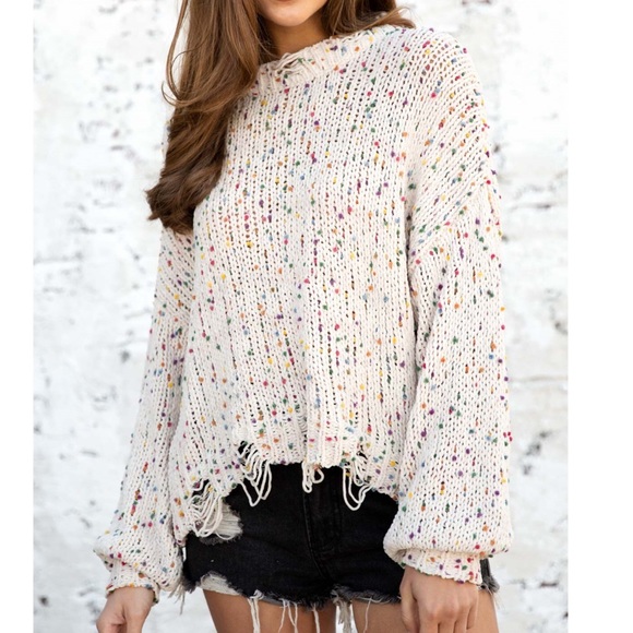 Cream Distressed Chenille Confetti - Picture 1 of 6